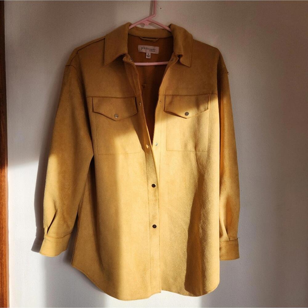 Anthropologie Mustard Suede Shacket SMALL - Picture 1 of 6